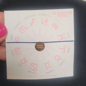 la môme bijou Aquarius Adjustable Bracelet with Gold Plated Medallion NWT